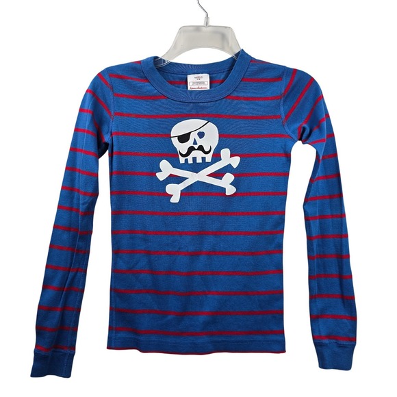 Hanna Andersson Other - Hanna Andersson Pirate Skull Striped Long Sleeve Tee Kids 12 150 Organic Cotton